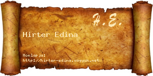 Hirter Edina névjegykártya